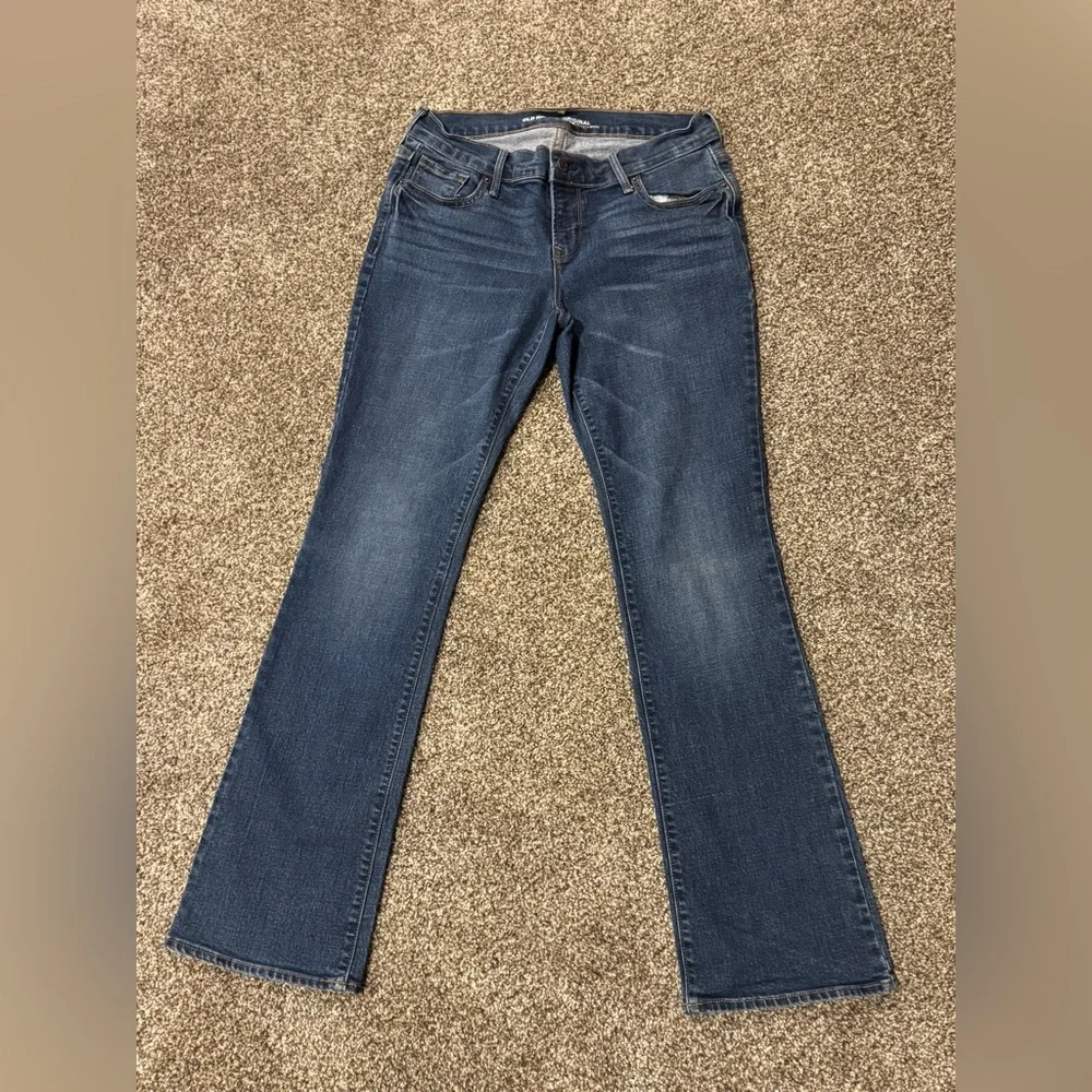 Old Navy Original Mid Rise Classic Blue Women's Stretch Boot Cut Jeans Size 4P - Picture 2 of 10